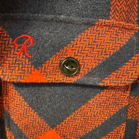 Rainier X Casual Industrees Red and Blue Plaid Lined Wool Blend Jacket Lightweight & Shirt Jackets